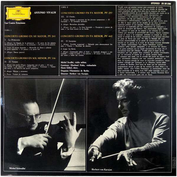 Antonio Vivaldi : Michel Schwalbé - Berliner Philharmoniker - Herbert von Karajan - Las Cuatro Estaciones | Deutsche Grammophon (25 30 296)