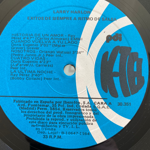Larry Harlow - Exitos De Siempre A Ritmo De Salsa | K-Tel (C-30351) - 3 Larry Harlow - Exitos De Siempre A Ritmo De Salsa | K-Tel (C-30351) - 3