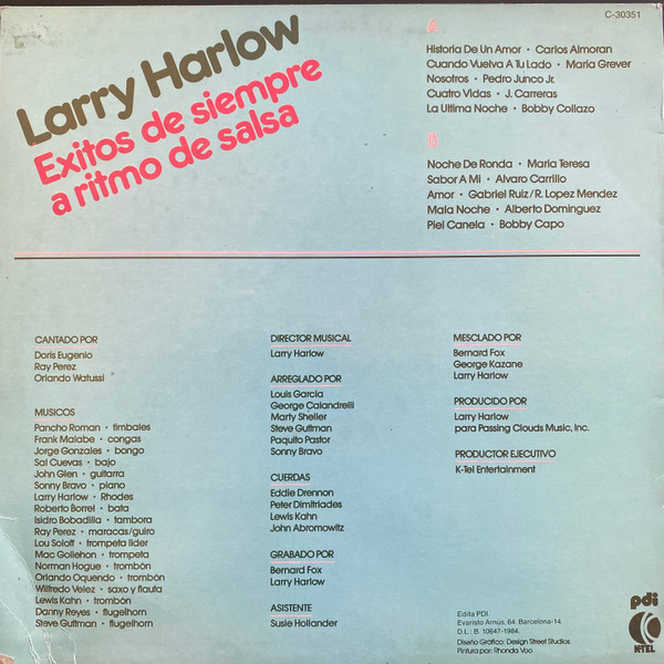 Larry Harlow - Exitos De Siempre A Ritmo De Salsa | K-Tel (C-30351) - 2 Larry Harlow - Exitos De Siempre A Ritmo De Salsa | K-Tel (C-30351) - 2