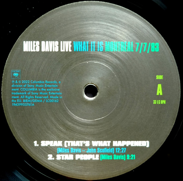 Miles Davis - Miles Davis Live (What It Is) (Montreal 7/7/83) | Columbia (19439955761) - 4 Miles Davis - Miles Davis Live (What It Is) (Montreal 7/7/83) | Columbia (19439955761) - 4