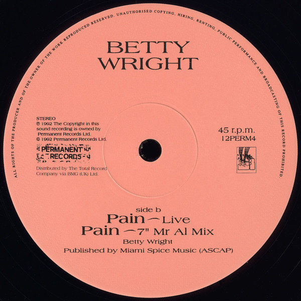 Betty Wright - Pain | Permanent Records (12PERM4) - 4