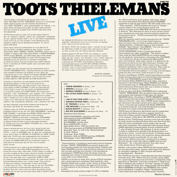 Toots Thielemans - Live | Polydor (2480 703) - 2