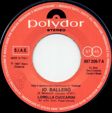 Lorella Cuccarini - Io Ballerò | Polydor (887 206-7) - 3