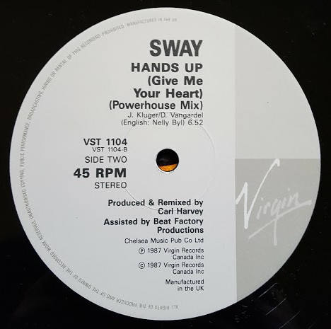 Sway - Hands Up (Give Me Your Heart) | Virgin (VST 1104) - 4
