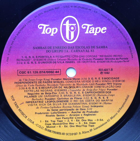 Various - Sambas De Enredo Das Escolas De Samba Do Grupo 1A - Carnaval 83 | Top Tape (503.6017) - 4 Various - Sambas De Enredo Das Escolas De Samba Do Grupo 1A - Carnaval 83 | Top Tape (503.6017) - 4