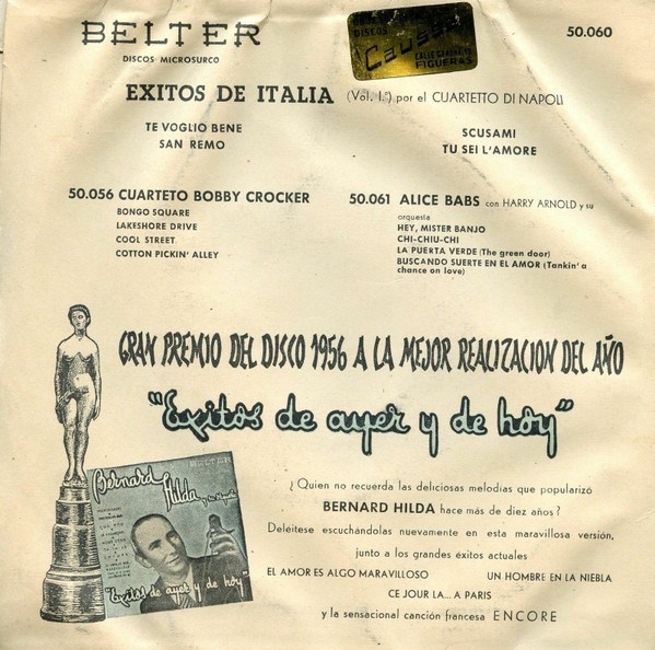 Quartetto Di Napoli - Exitos De Italia Vol. I | Belter (50.060) - 2 Quartetto Di Napoli - Exitos De Italia Vol. I | Belter (50.060) - 2