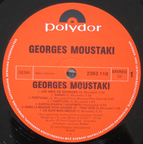Georges Moustaki - Georges Moustaki | Polydor (2393 110) - 3