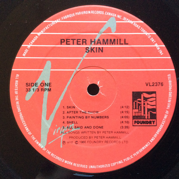 Peter Hammill - Skin | Virgin Records Canada Inc. (VL2376) - 3