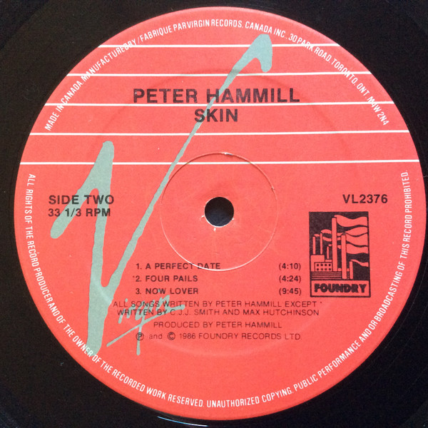 Peter Hammill - Skin | Virgin Records Canada Inc. (VL2376) - 4
