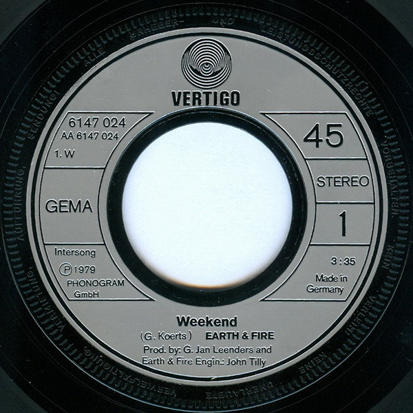 Earth And Fire - Weekend | Vertigo (6147 024) - 3 Earth And Fire - Weekend | Vertigo (6147 024) - 3
