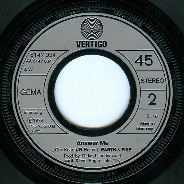 Earth And Fire - Weekend | Vertigo (6147 024) - 4 Earth And Fire - Weekend | Vertigo (6147 024) - 4