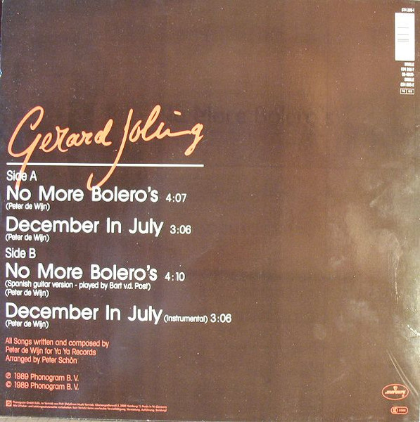 Gerard Joling - No More Bolero's | Mercury (874 339-1) - 2 Gerard Joling - No More Bolero's | Mercury (874 339-1) - 2