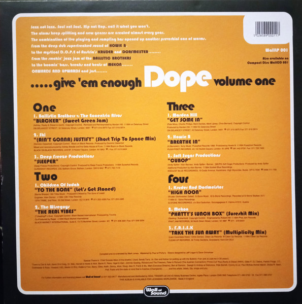 Various - Give 'em Enough Dope Volume One | Wall Of Sound (WallLP 001) - 2