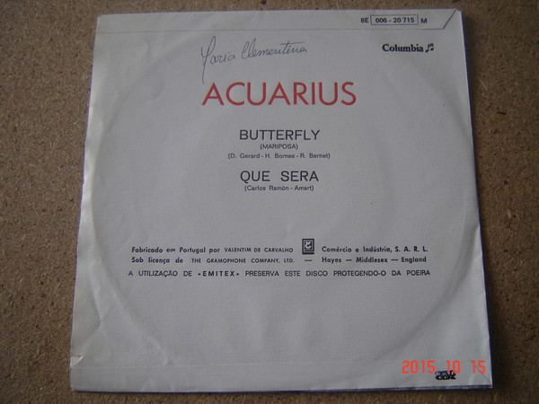 Aquarius - Butterfly | Columbia (8E 006 - 20 715 M) - 2