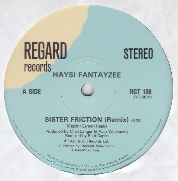 Haysi Fantayzee - Sister Friction | Regard Records (RGT 108) - 3 Haysi Fantayzee - Sister Friction | Regard Records (RGT 108) - 3