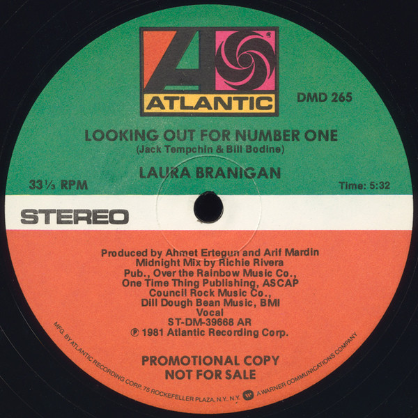 Laura Branigan - Looking Out For Number One | Atlantic (DMD 265) - main