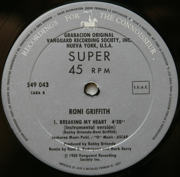 Roni Griffith - Breaking My Heart | Vanguard (549 043) - 4