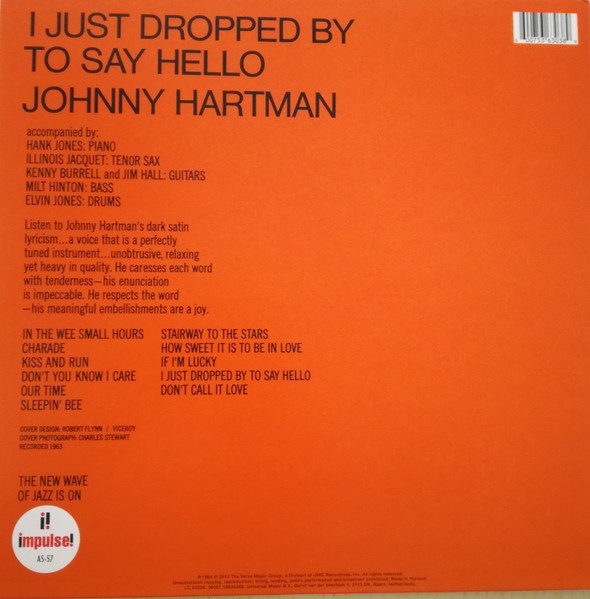 Johnny Hartman - I Just Dropped By To Say Hello | Impulse! (AS-57) - 2