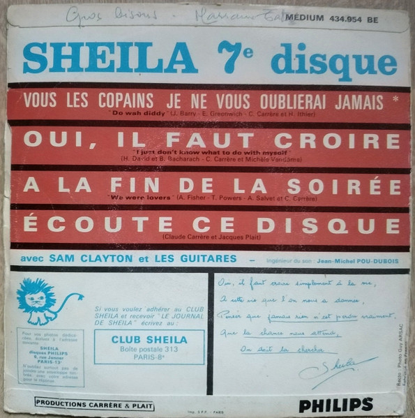 Sheila - Écoute Ce Disque | Philips (434 954 BE) - 2