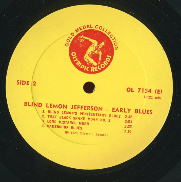 Blind Lemon Jefferson - Early Blues | Olympic Records (7134) - 3 Blind Lemon Jefferson - Early Blues | Olympic Records (7134) - 3