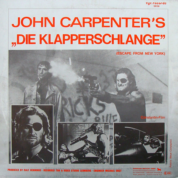 The Splash Band - John Carpenter's "Die Klapperschlange" | ZYX Records (5058) - 2 The Splash Band - John Carpenter's "Die Klapperschlange" | ZYX Records (5058) - 2