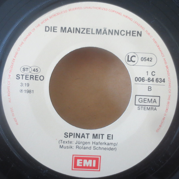 Mainzelmännchen - Haste Töne, Haste Musik | EMI (1C 006-64 634) - 4
