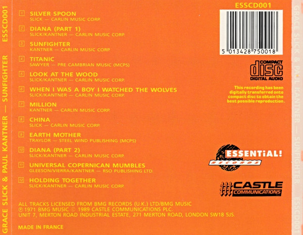 Paul Kantner , Grace Slick - Sunfighter | Essential! Records (ESSCD001) - 2