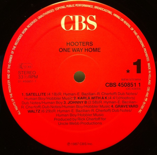 The Hooters - One Way Home | CBS (465564 1) - 2 The Hooters - One Way Home | CBS (465564 1) - 2