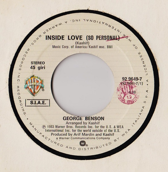 George Benson - Inside Love (So Personal) | Warner Bros. Records (92 9649-7) - 3 George Benson - Inside Love (So Personal) | Warner Bros. Records (92 9649-7) - 3