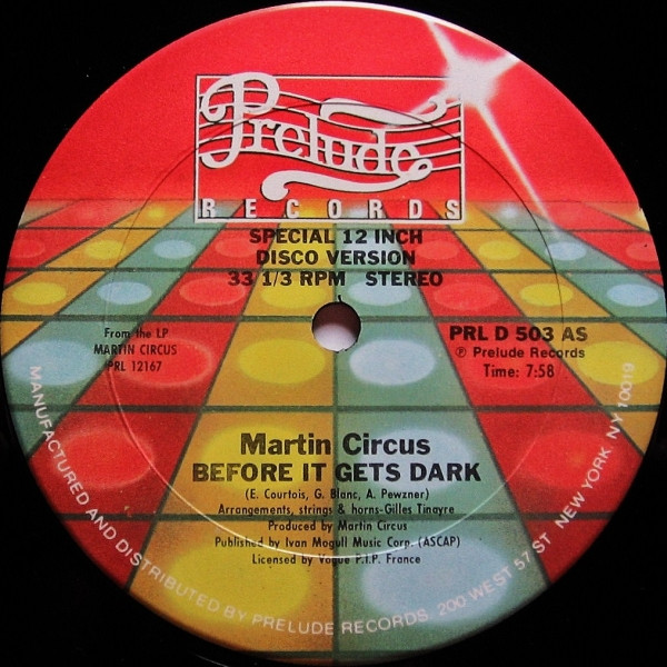 Martin Circus - Before It Gets Dark / Disco Circus | Prelude Records (PRL D 503) - main Martin Circus - Before It Gets Dark / Disco Circus | Prelude Records (PRL D 503) - main