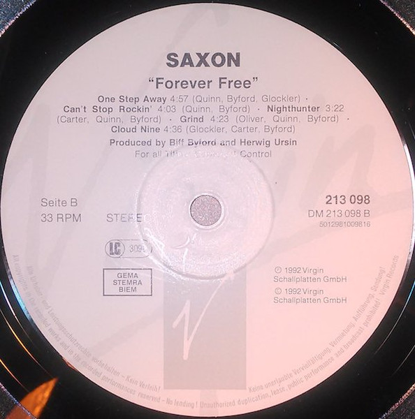 Saxon - Forever Free | Virgin (213 098) - 4