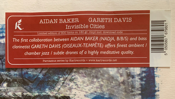 Aidan Baker , Gareth Davis - Invisible Cities | Karlrecords (KR045) - 2