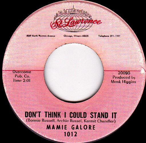 Mamie Galore - It Ain't Necessary / Don't Think I Could Stand It | St. Lawrence Records (1012) - 2