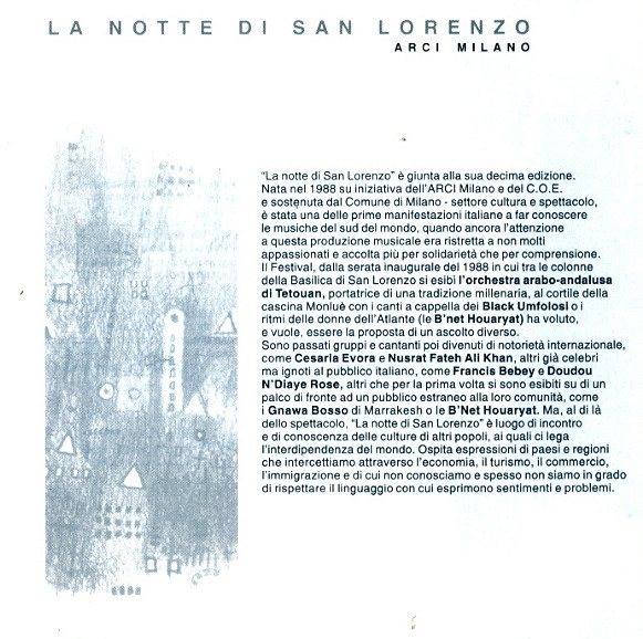 Various - Festival - La Notte Di San Lorenzo (Dieci Anni Di Musica Dal Mondo) | Il Manifesto (CD 020) - 4 Various - Festival - La Notte Di San Lorenzo (Dieci Anni Di Musica Dal Mondo) | Il Manifesto (CD 020) - 4