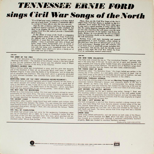 Tennessee Ernie Ford - Tennessee Ernie Ford Sings Civil War Songs Of The North | Capitol Records (SM-1539) - 2