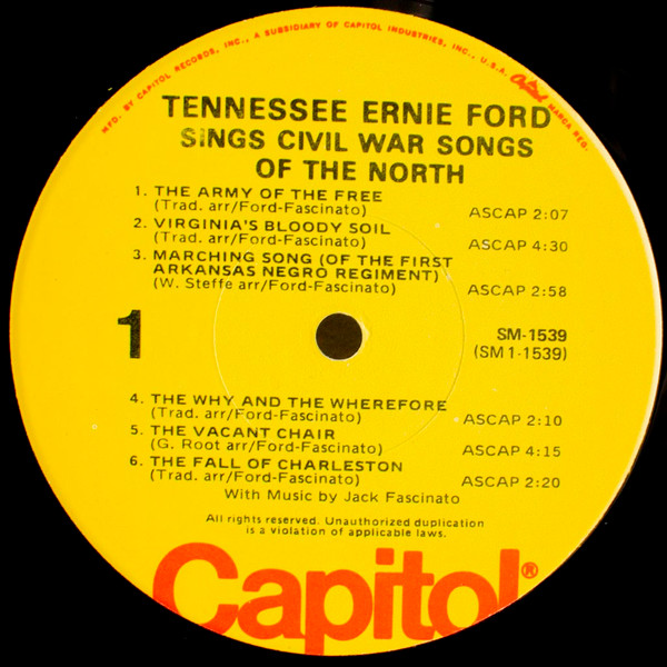 Tennessee Ernie Ford - Tennessee Ernie Ford Sings Civil War Songs Of The North | Capitol Records (SM-1539) - 3