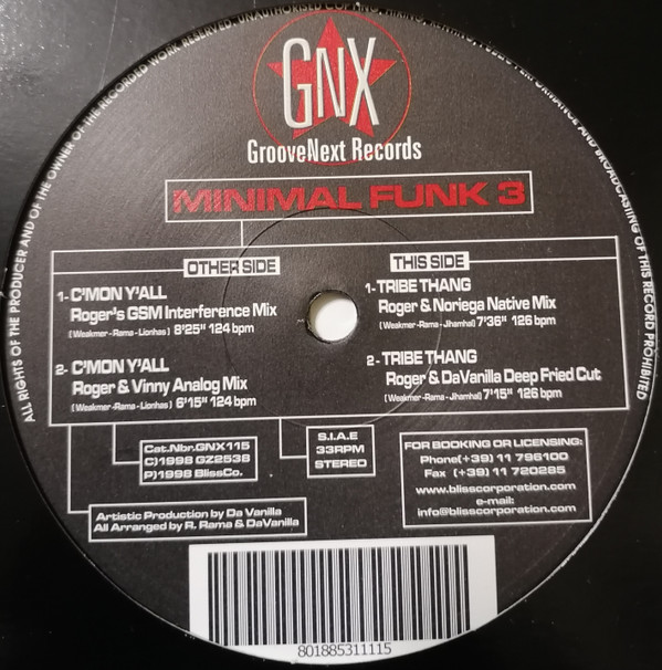 Minimal Funk - Minimal Funk 3 | GrooveNext Records (GNX115) - main