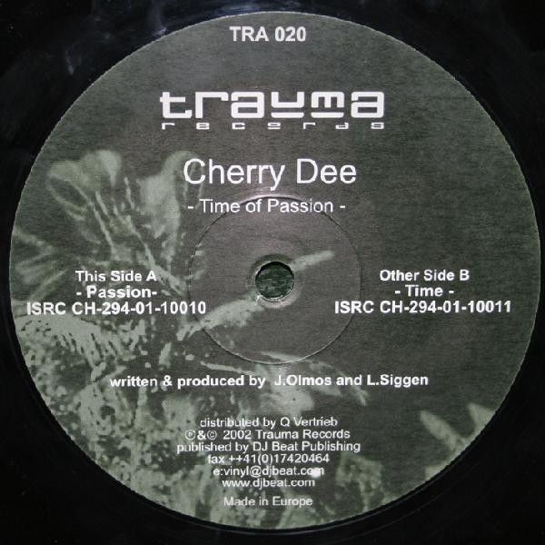 Cherry Dee - Time Of Passion | Trauma Records (TRA 020) - main