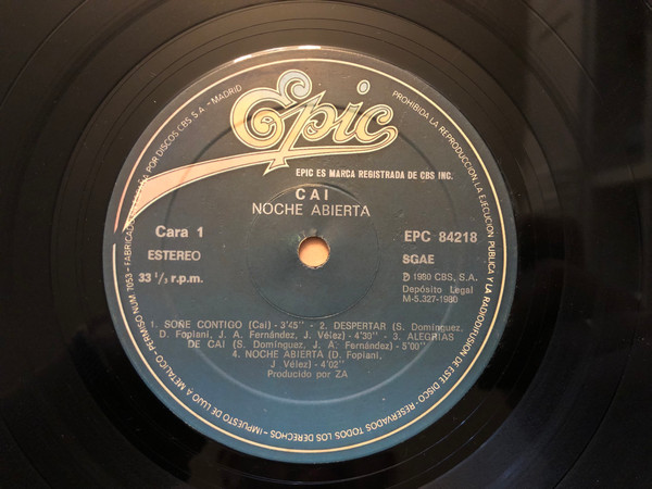 Cai - Noche Abierta | Epic (EPC 84218) - 4