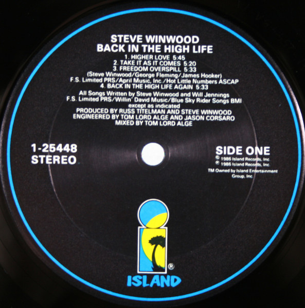 Steve Winwood - Back In The High Life | Island Records (A1-25448-1) - 3