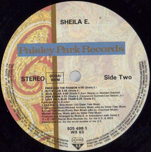 Sheila E. - Sheila E | Paisley Park (WX 63) - 4
