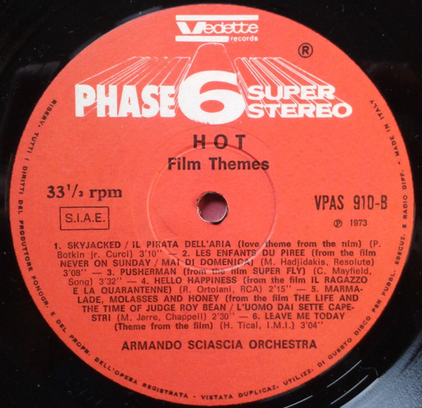 Armando Sciascia Orchestra - Hot Film Themes | Phase 6 Super Stereo (VPAS 910) - 4 Armando Sciascia Orchestra - Hot Film Themes | Phase 6 Super Stereo (VPAS 910) - 4