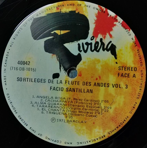 Facio Santillan - Sortileges De La Flute Des Andes Vol.3 | Riviera (40042) - 2 Facio Santillan - Sortileges De La Flute Des Andes Vol.3 | Riviera (40042) - 2