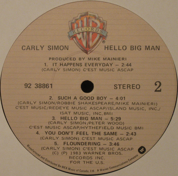 Carly Simon - Hello Big Man [Vinyl] | Warner Bros. Records (92 38861) - 4