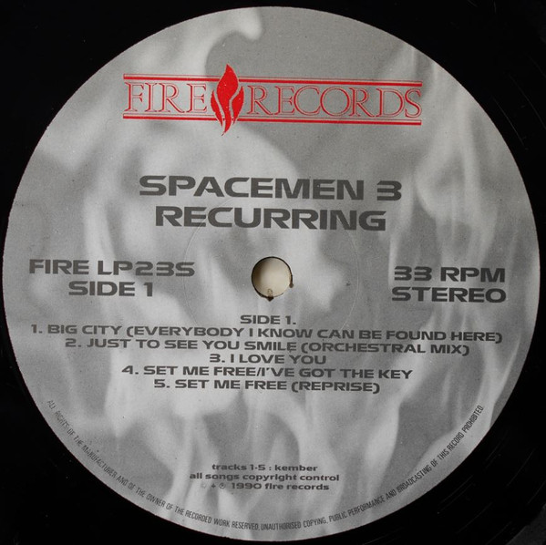 Spacemen 3 - Recurring | Fire Records (FIRE LP 23S) - 3 Spacemen 3 - Recurring | Fire Records (FIRE LP 23S) - 3