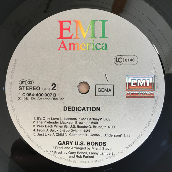 Gary U.S. Bonds - Dedication | EMI America (1C 064-400 007) - 4 Gary U.S. Bonds - Dedication | EMI America (1C 064-400 007) - 4
