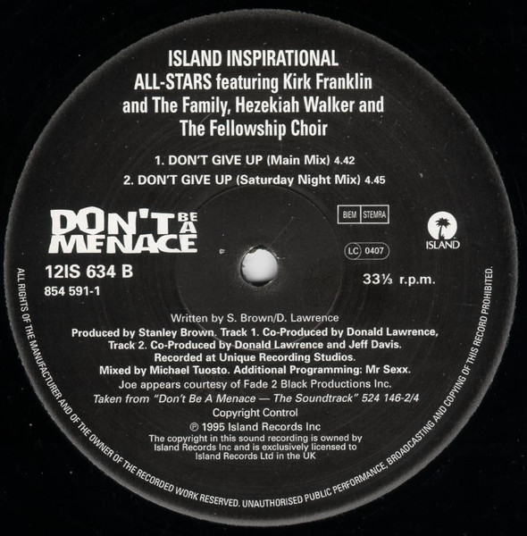 Joe / The Island Inspirational All-Stars - All The Things (Your Man Won't Do) | Island Records (12 IS 634) - 4