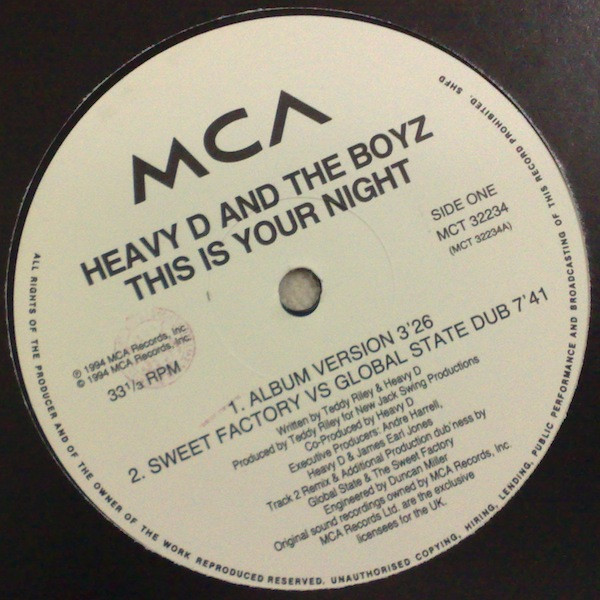 Heavy D. & The Boyz - This Is Your Night | MCA Records (MCT 32234) - 3