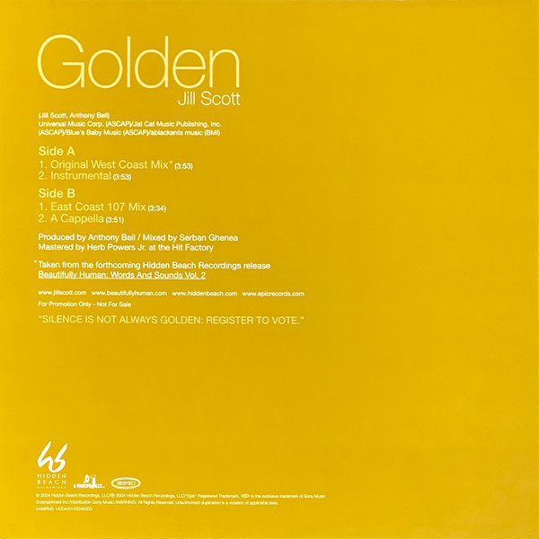 Jill Scott - Golden | Epic (SAMPMS 14204) - 2