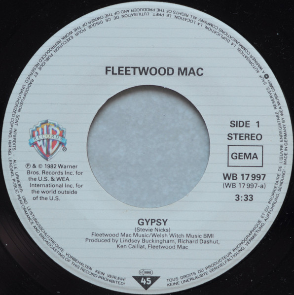 Fleetwood Mac - Gypsy | Warner Bros. Records (WB 17 997) - 3